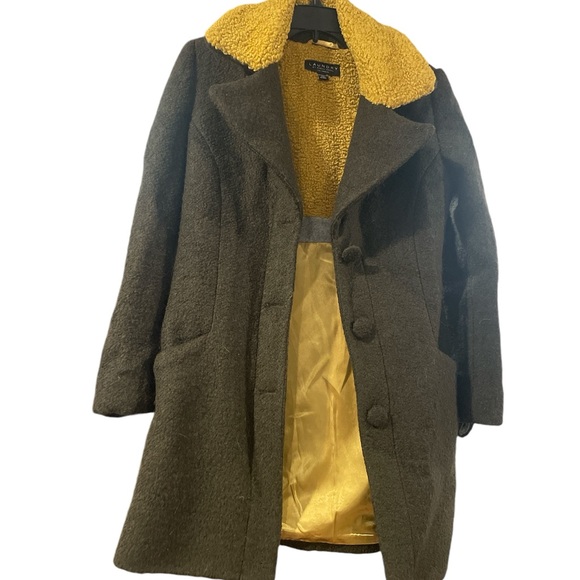 LAUNDRY by Shelli Segal Brown Women's Coat with Yellow Lining - Picture 1 of 4